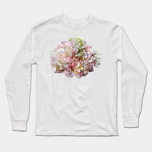 Pale Pink Hydrangea With Baby Breath Long Sleeve T-Shirt